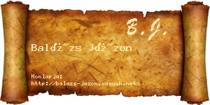 Balázs Jázon névjegykártya